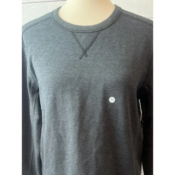 Eddie Bauer Thermal Shirt Mens Medium NWT Long Sleeve‎ Crew Waffle Knit Gray - Picture 5 of 10